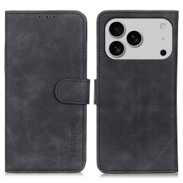 KHAZNEH KHAZNEH iPhone 17 Pro Fodral Retro Läder Svart - Teknikhallen.se