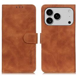 KHAZNEH KHAZNEH iPhone 17 Pro Fodral Retro Läder Brun - Teknikhallen.se