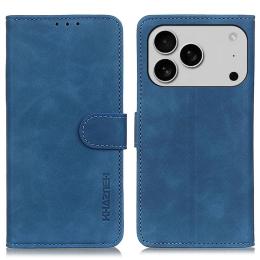 KHAZNEH KHAZNEH iPhone 17 Pro Fodral Retro Läder Blå - Teknikhallen.se
