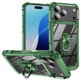  iPhone 17 Pro Skal Shockproof Ring Hybrid Grön - Teknikhallen.se