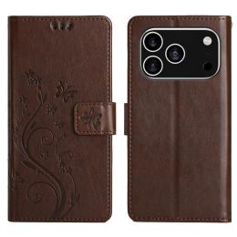  iPhone 17 Pro Fodral Med Blommigt Tryck Brun - Teknikhallen.se