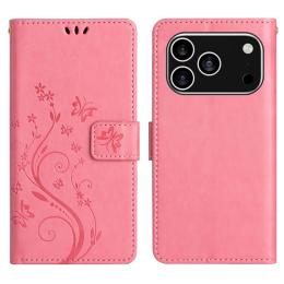  iPhone 17 Pro Fodral Med Blommigt Tryck Rosa - Teknikhallen.se