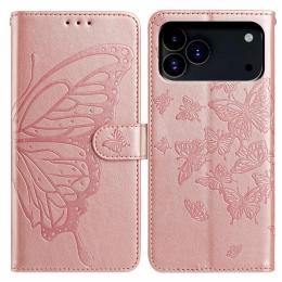  iPhone 17 Pro Fodral Med Fjäril Tryck Roséguld - Teknikhallen.se