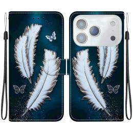  iPhone 17 Pro Fodral Med Tryck Vita Fjädrar - Teknikhallen.se