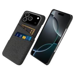  iPhone 17 Pro Skal Med Kortfack Tygbelagt Svart - Teknikhallen.se