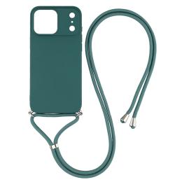  iPhone 17 Pro Skal Med Mobilsnöre TPU Mörk Grön - Teknikhallen.se