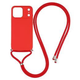 iPhone 17 Pro Skal Med Mobilsnöre TPU Röd - Teknikhallen.se