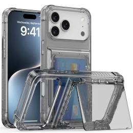  iPhone 17 Pro Skal Kickstand Med Korthållare Tonad Svart - Teknikhallen.se