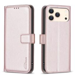 BINFEN BINFEN iPhone 17 Pro Fodral Läder Roséguld - Teknikhallen.se