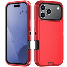  iPhone 17 Pro Skal Extreme Shockproof Hybrid Röd - Teknikhallen.se