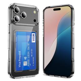  iPhone 17 Pro Max Skal Med Korthållare Transparent - Teknikhallen.se