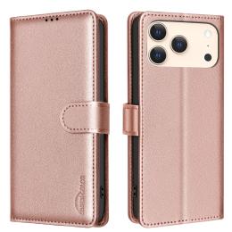 BINFEN BINFEN iPhone 17 Pro Max Fodral RFID Läder Roséguld - Teknikhallen.se