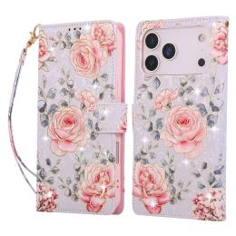  iPhone 17 Pro Max Fodral RFID Läder Rosa Blommor - Teknikhallen.se