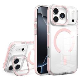  iPhone 17 Pro Max Skal MagSafe Kickstand Transparent / Rosa - Teknikhallen.se