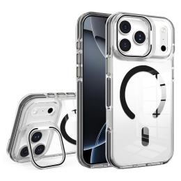  iPhone 17 Pro Max Skal MagSafe Kickstand Transparent / Svart - Teknikhallen.se