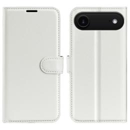  iPhone 17 Air Fodral Litchi Läder Vit - Teknikhallen.se