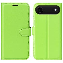  iPhone 17 Air Fodral Litchi Läder Grön - Teknikhallen.se