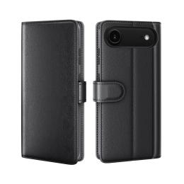  iPhone 17 Air Fodral Premium Äkta Läder Svart - Teknikhallen.se