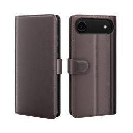  iPhone 17 Air Fodral Premium Äkta Läder Brun - Teknikhallen.se