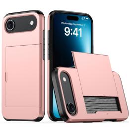  iPhone 17 Air Skal Hybrid Med Kortfack Roséguld - Teknikhallen.se