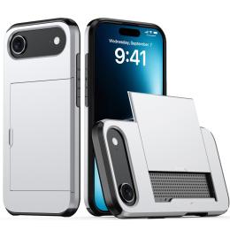  iPhone 17 Air Skal Hybrid Med Kortfack Silver - Teknikhallen.se