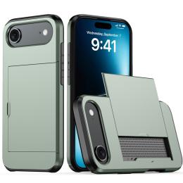  iPhone 17 Air Skal Hybrid Med Kortfack Grön - Teknikhallen.se