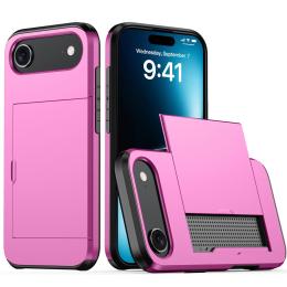  iPhone 17 Air Skal Hybrid Med Kortfack Rosa - Teknikhallen.se