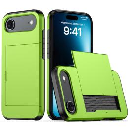  iPhone 17 Air Skal Hybrid Med Kortfack Grön - Teknikhallen.se