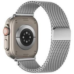  Apple Watch 42/44/45/46/49 mm Armband Milanese Silver - Teknikhallen.se
