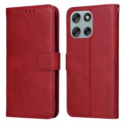  Motorola Moto G56 5G Fodral Läder Röd - Teknikhallen.se