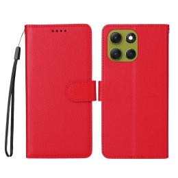  Motorola Moto G86 Power / G86 5G Fodral Läder Röd - Teknikhallen.se