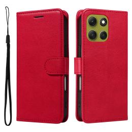  Motorola Moto G86 Power / G86 5G Fodral Läder Röd - Teknikhallen.se