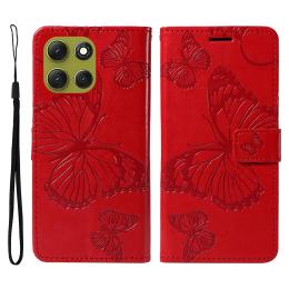  Motorola Moto G86 Power/G86 5G Fodral Fjäril Tryck Röd - Teknikhallen.se