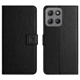  Motorola Moto G86 Power/G86 5G Fodral Litchi Läder Svart - Teknikhallen.se