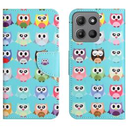  Motorola Moto G86 Power/G86 5G Fodral Läder Ugglor - Teknikhallen.se