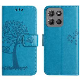  Motorola Moto G86 Power/G86 5G Fodral Träd Tryck Blå - Teknikhallen.se