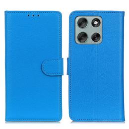  Motorola Moto G56 5G Fodral Litchi Läder Blå - Teknikhallen.se