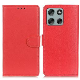  Motorola Moto G56 5G Fodral Litchi Läder Röd - Teknikhallen.se