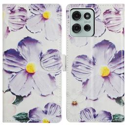  Motorola Moto G86 5G Fodral Med Tryck Lila Blommor - Teknikhallen.se