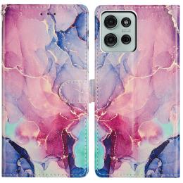  Motorola Moto G86 5G Fodral Med Tryck Rosa Marmor - Teknikhallen.se