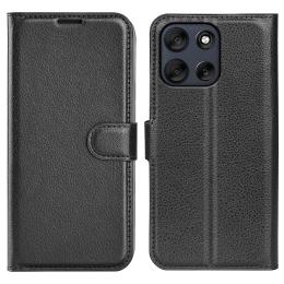  Motorola Moto G56 5G Fodral Litchi Läder Svart - Teknikhallen.se