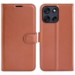  Motorola Moto G56 5G Fodral Litchi Läder Brun - Teknikhallen.se