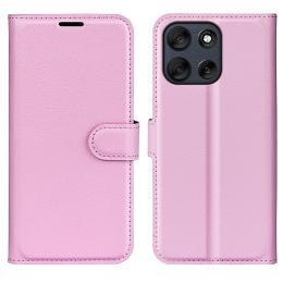  Motorola Moto G56 5G Fodral Litchi Läder Ljus Rosa - Teknikhallen.se