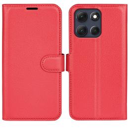  Motorola Moto G86 5G Fodral Litchi Läder Röd - Teknikhallen.se