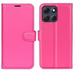  Motorola Moto G86 5G Fodral Litchi Läder Rosa - Teknikhallen.se