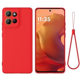  Motorola Moto G56 5G Skal Liquid Silikon Röd - Teknikhallen.se