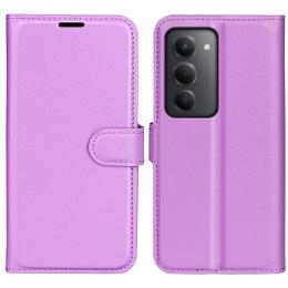  Xiaomi Redmi 15 Fodral Litchi Läder Lila - Teknikhallen.se