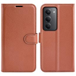  Xiaomi Redmi 15 Fodral Litchi Läder Brun - Teknikhallen.se