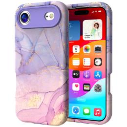  iPhone Air Skal Hybrid Med Marmor Tryck Lila / Rosa - Teknikhallen.se