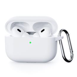  AirPods Pro 3 Skal Med Karbinhake Silikon Vit - Teknikhallen.se